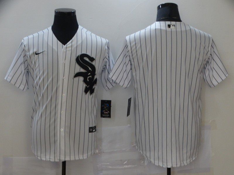 Men Chicago White Sox Blank White Strip Game Nike MLB Jerseys